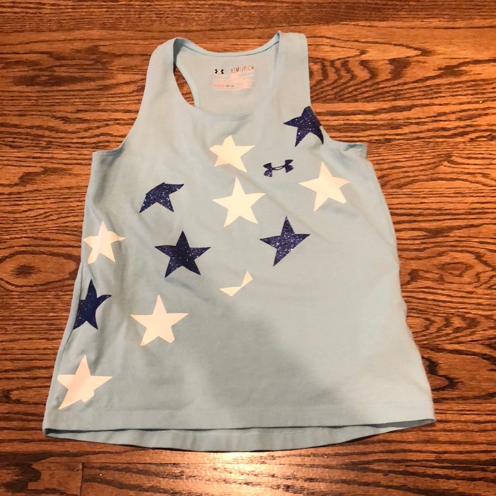 Under Armour Girls Tank Top - Small Blue
